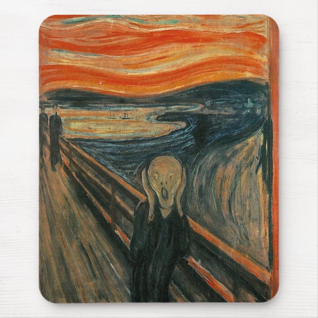 Tapis De Souris Edvard Munch Peinture The Scream (Skrik) 1893 (Devant)