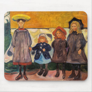 Tapis De Souris Edvard Munch - Quatre filles à Asgardstrand