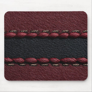 Tapis De Souris Effet cuir noir et rouge