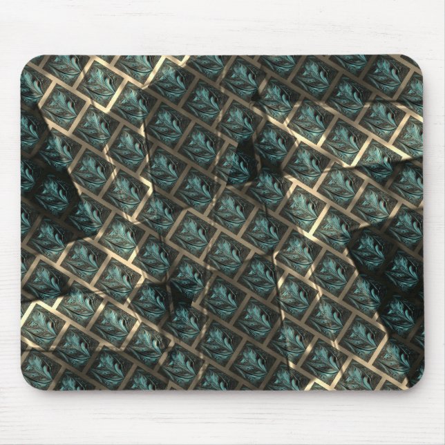 Tapis De Souris Effet de brique gris bleu, sous tache foncée en li (Devant)