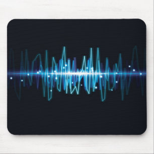 Tapis De Souris Effet de la lumière de vague audio abstraite