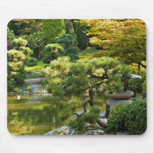 Tapis De Souris Effet de peinture de jardin japonais Paysage