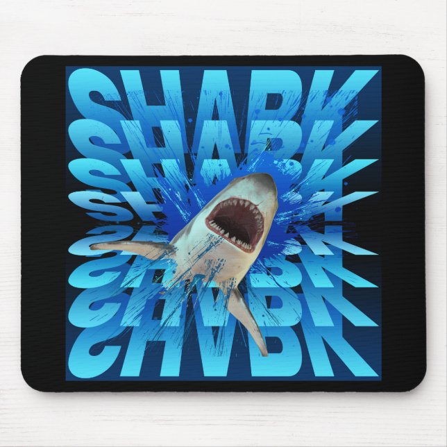 Tapis De Souris effet de texte requin typographie  (Devant)