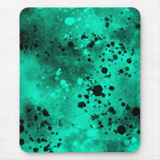Tapis De Souris Effet Dessin de peinture vert et noir (Devant)