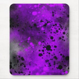 Tapis De Souris Effet Dessin de peinture Violet & Noir