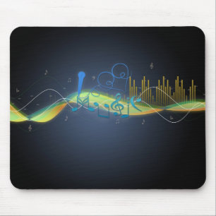 Tapis De Souris Effets lumineux cool musique notes tourbillons de
