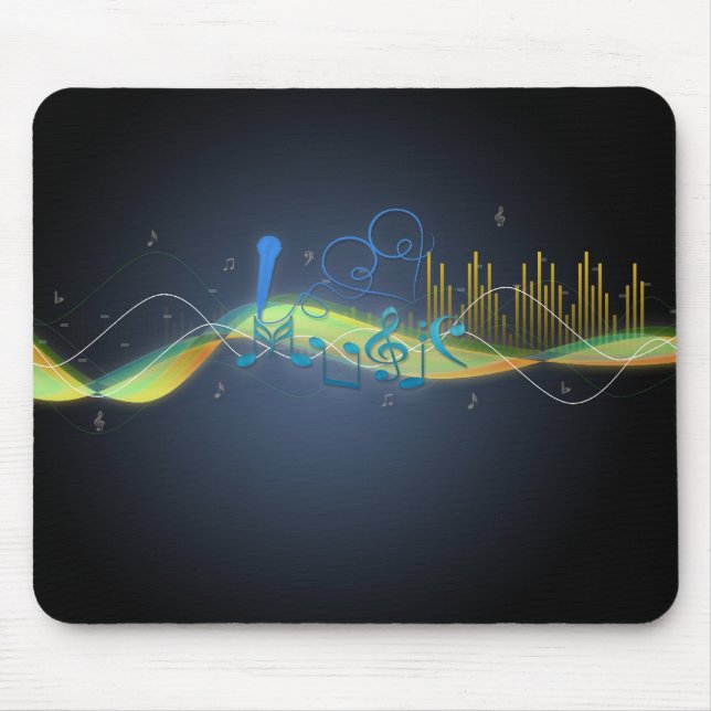 Tapis De Souris Effets lumineux cool musique notes tourbillons de  (Devant)