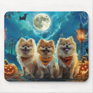 Tapis De Souris Éffrayant d'Halloween de Poméranie