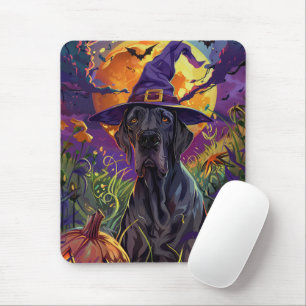 Tapis De Souris Éffrayant grand chien Danse Halloween Citrouille s