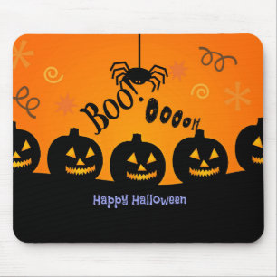 Tapis De Souris Éffrayant Halloween Citrouilles Jack-o-Lanterns