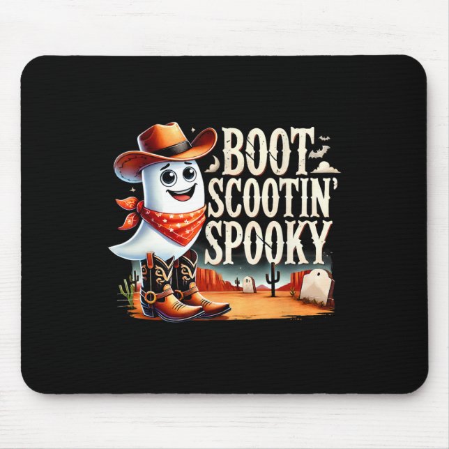 Tapis De Souris Éffrayant Halloween Ghost Cowboy Ghost Western (Devant)