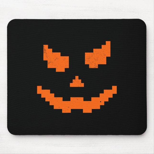 Tapis De Souris Effrayant Halloween Jack-o'-lantern Citrouille mal (Devant)