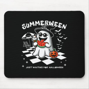 Tapis De Souris Éffrayant Halloween Vibes été Citrouille Ghost Tee