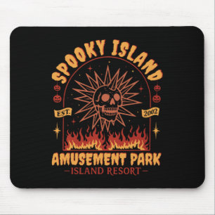 Tapis De Souris Éffrayant Island Vintage flamme crânienne Rétro Ha