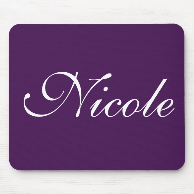 Tapis De Souris Eggplant Purple Monogram Name (Devant)