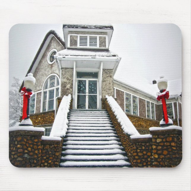 Tapis De Souris Église dans la neige (Devant)
