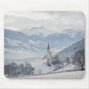 Tapis De Souris Église dans Zillertal dans le mousepad d'hiver