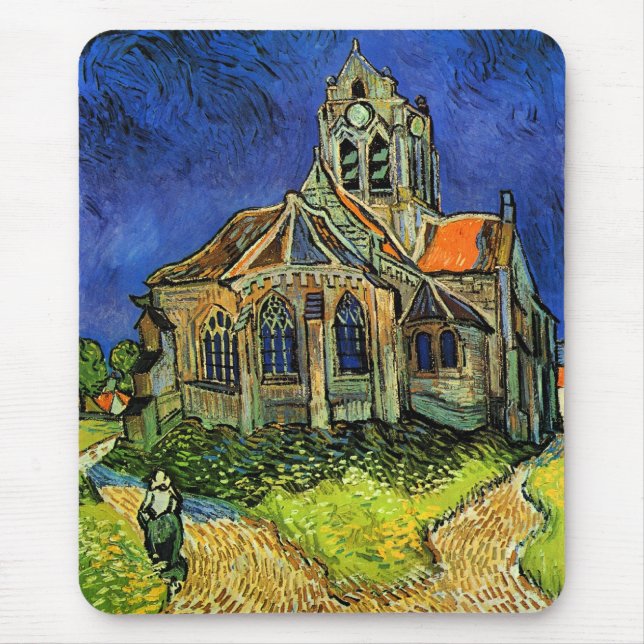 Tapis De Souris Église d'Auvers Van Gogh (Devant)