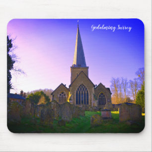 Tapis De Souris Église De Godalming D'Angleterre Le Matin