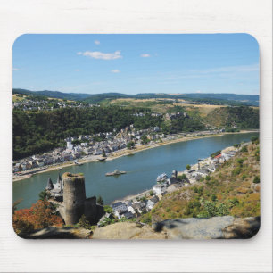 Tapis De Souris Église Saint-Goarshausen dans la vallée du Rhin ce
