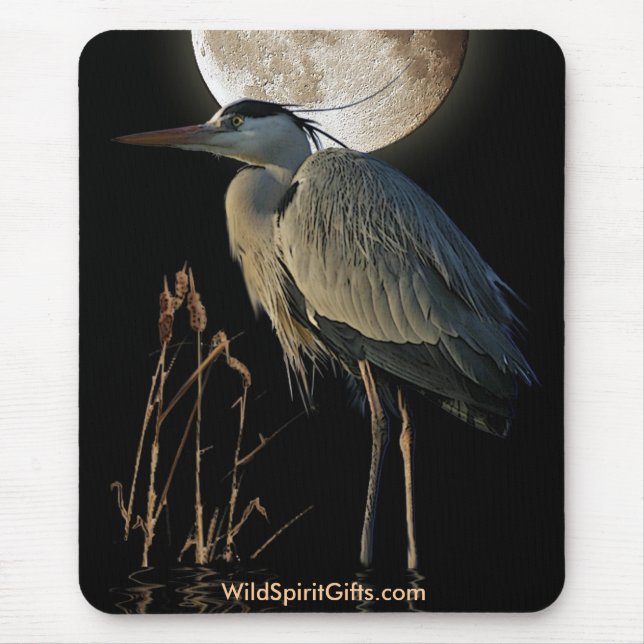 Tapis De Souris EGRET - BLUE HERON Mousepad Series (Devant)