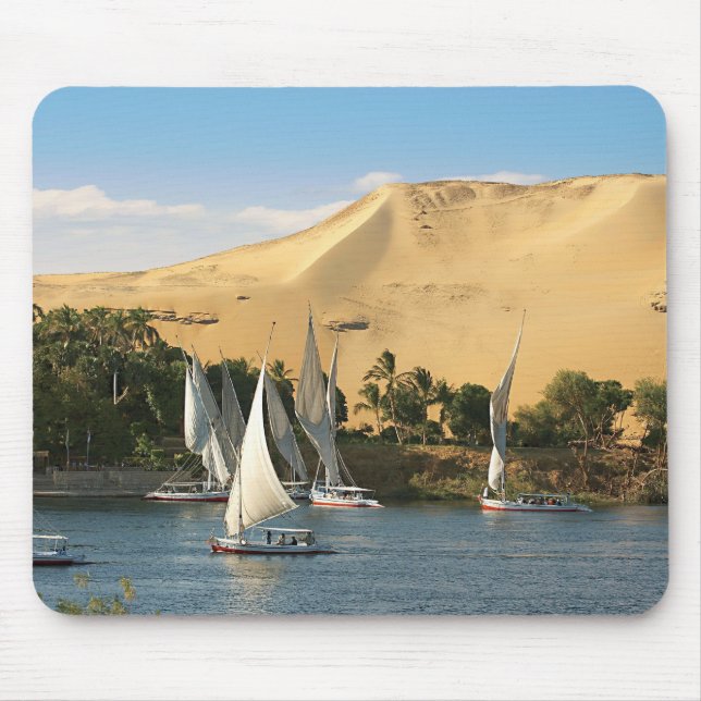 Tapis De Souris Egypte, Assouan, Nil River, voiliers Felucca, 2 (Devant)