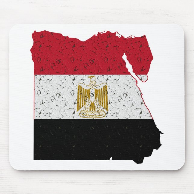 Tapis De Souris Egypte Drapeau Carte Crackle (Devant)
