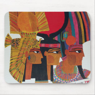 Tapis De Souris Egypte Vintage Voyage aérien Culture ancienne Tour