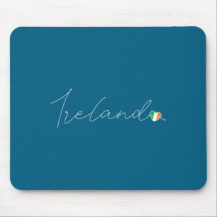 Tapis De Souris Éire Simple Amour Drapeau Irlandais Cœur Sur Irlan