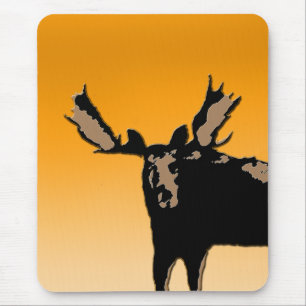Tapis De Souris Élan au coucher du soleil - Art animalier original