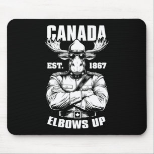 Tapis De Souris Elbows Up Canada 1867 Funny Canadian Proud Mountie