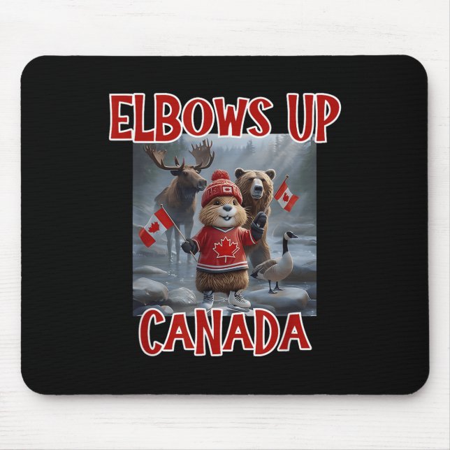 Tapis De Souris Elbows Up Canada Est 1867 Fier Ca Fort Canadien (Devant)
