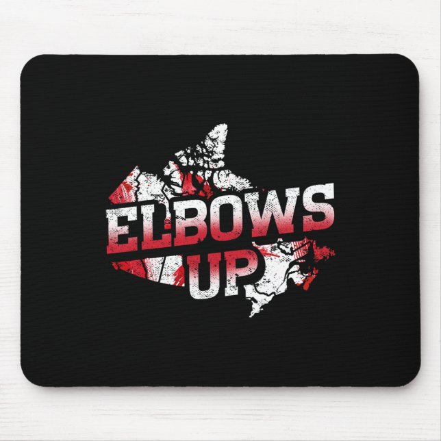 Tapis De Souris Elbows Up Canada Proud Canadian Hockey Canadian Ma (Devant)
