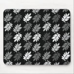 Tapis De Souris Elder Leaf Pattern Black White Grey<br><div class="desc">Elder tree leaf silhouette in a surface pattern design with grey and white detail on a black background.</div>