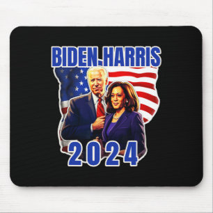Tapis De Souris Élection 2024 du drapeau américain Biden Harris