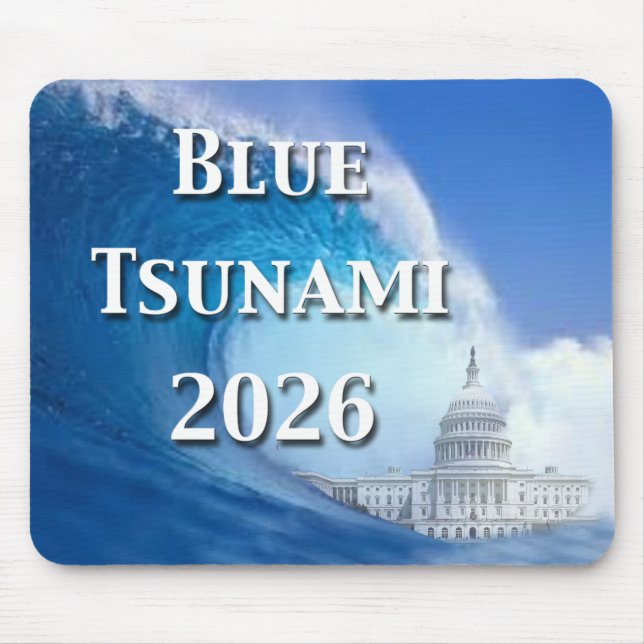 Tapis De Souris Élection Tsunami Bleu 2026 (Devant)