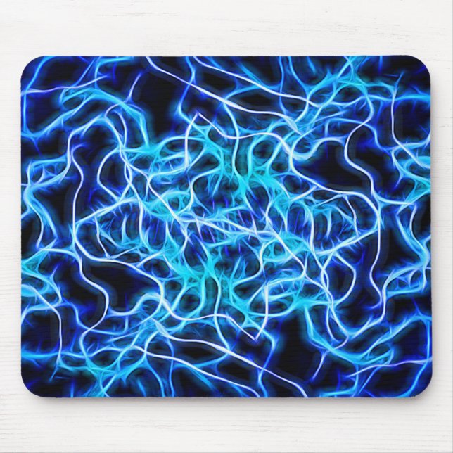 Tapis De Souris Electric Neon Blue Tesla Coil Lightning (Devant)