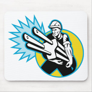 Tapis De Souris Électricien ou monteur de lignes de puissance