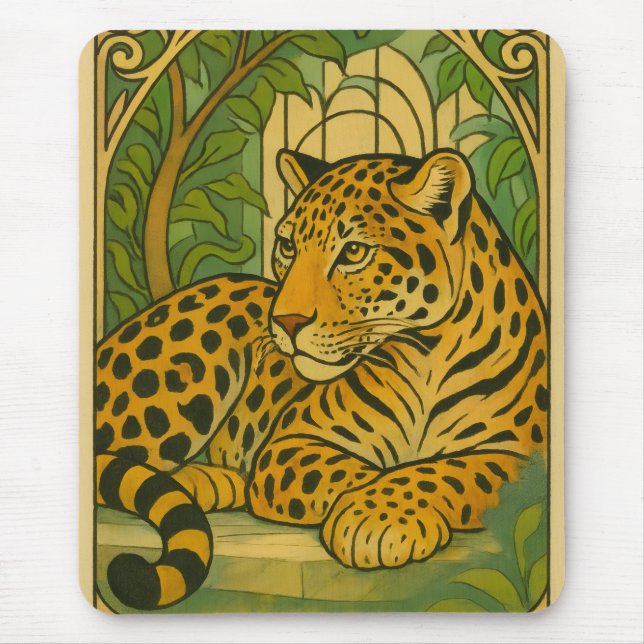Tapis De Souris Élégance stylisée de la jungle (Devant)
