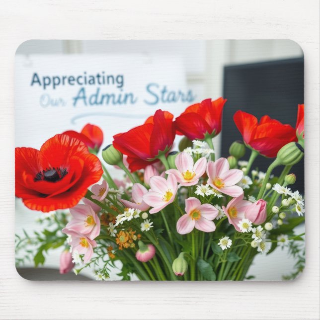 Tapis De Souris Elegant Admin Day Floral Thank You Design (Devant)