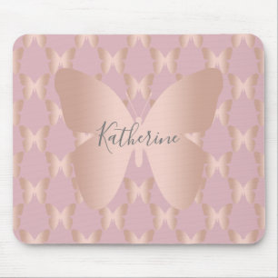 Tapis De Souris Elegant and modern rose gold butterfly design