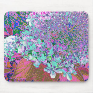 Tapis De Souris Elegant Aqua et Purple Limelight Hydrangea Détail