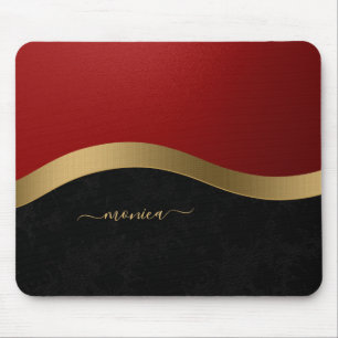 Tapis De Souris Elégant Black Red Gold Personnalisé
