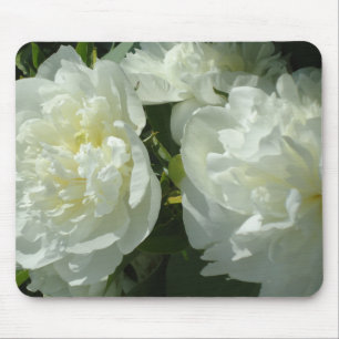 Tapis De Souris Elégant blanc peony floral blanc photo