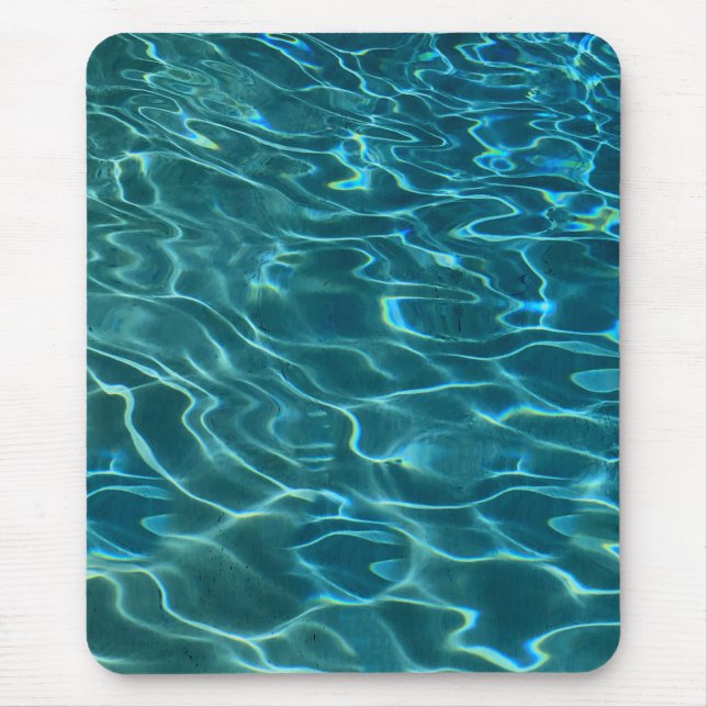 Tapis De Souris Elégant bleu eau turquoise motif vagues de lac océ (Devant)