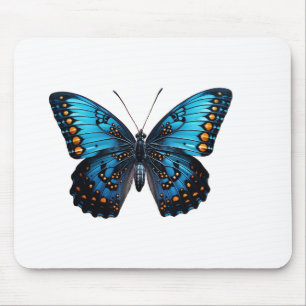 Tapis De Souris 🦋 "Elegant Blue Butterfly - Souris inspirée de la