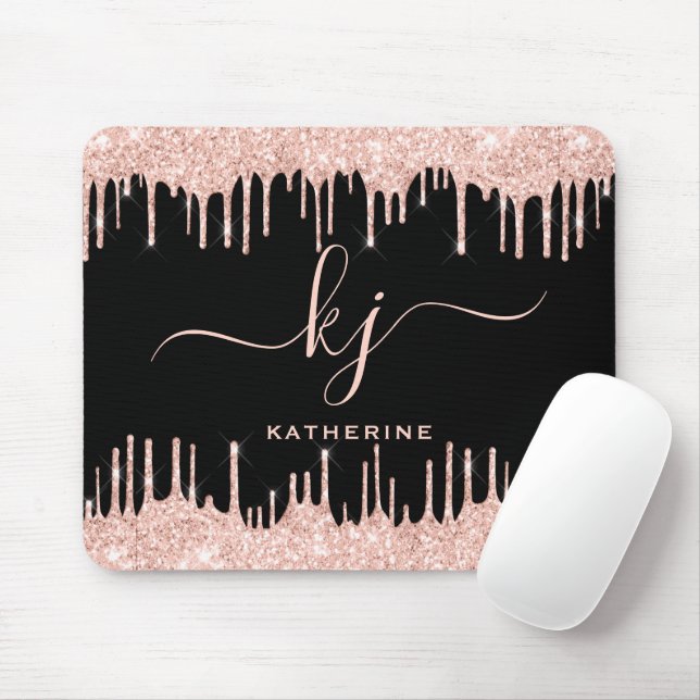 Tapis De Souris Élégant Blush Rose Gold Parties scintillant Drives (Avec souris)