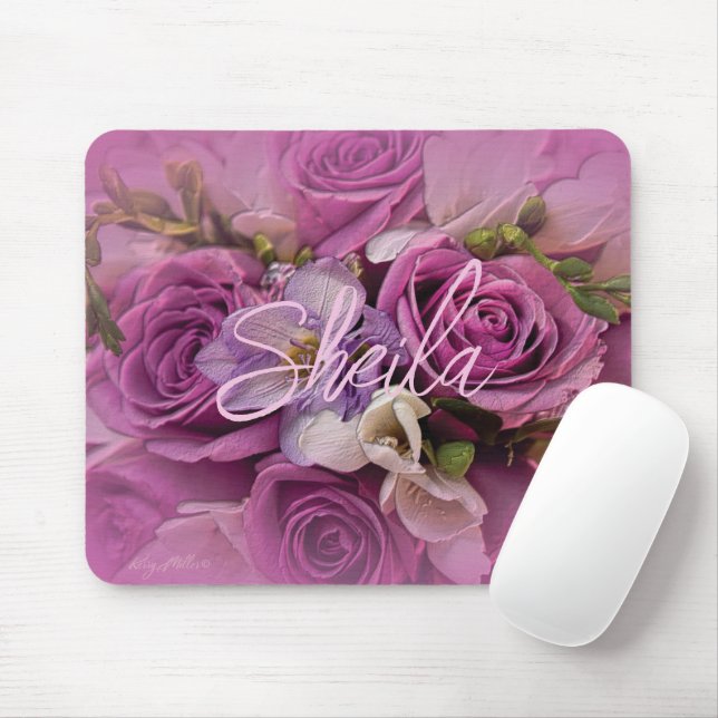 Tapis De Souris Élégant bouquet de roses (Avec souris)