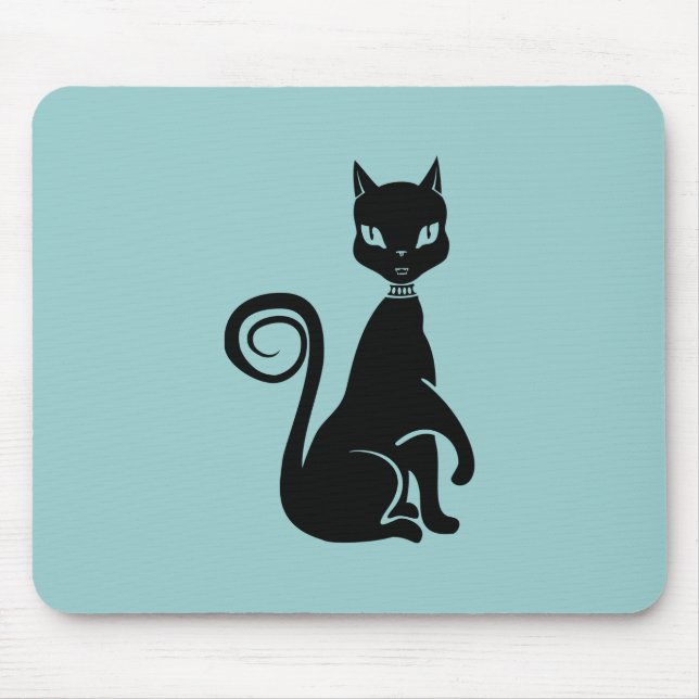 Tapis De Souris Élégant chat noir (Devant)
