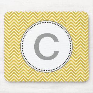 Tapis De Souris Élégant, classique jaune ensoleillé chevron zigzag